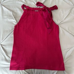 Ann Taylor silk knit sleeveless top with Bow